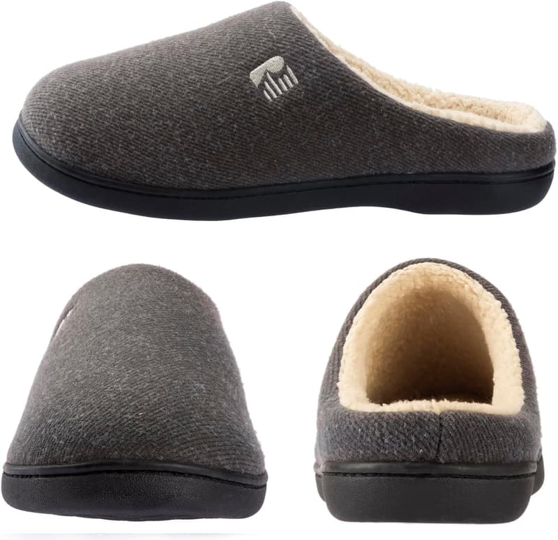 Men's Sherpa Lined Memory Foam Clog Slippers