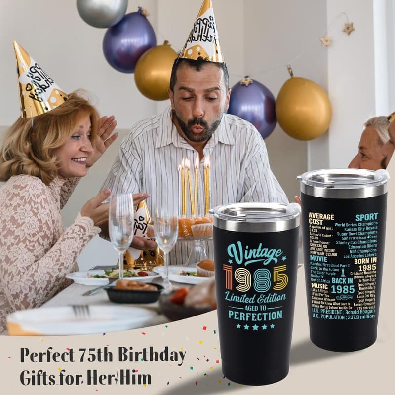 40th Birthday Tumbler Gift for Him/Her, Personalized 1985 Design
