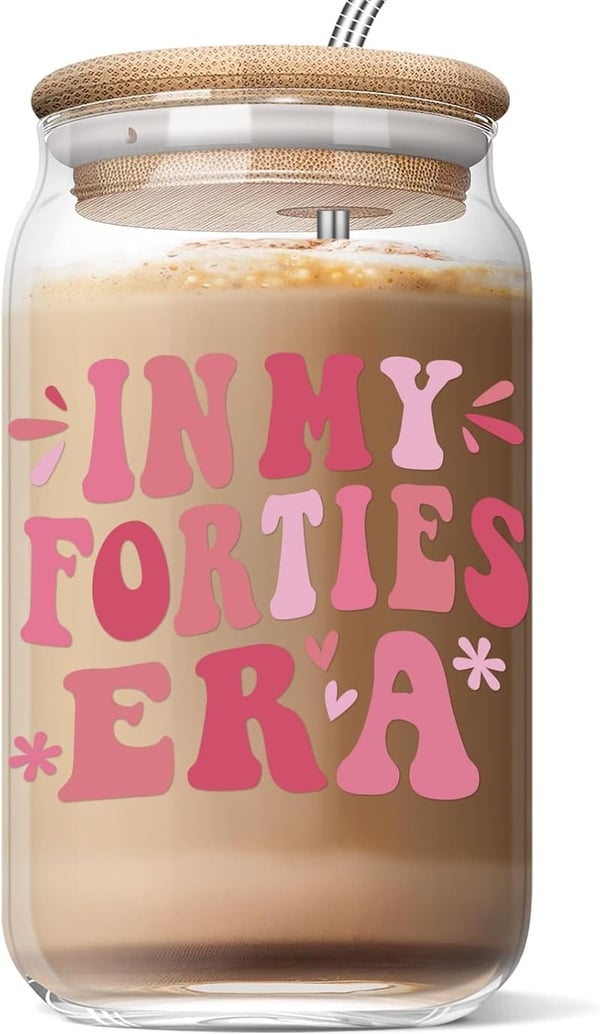 40th Birthday Coffee Glass - Gifts for Women in Their 40s
