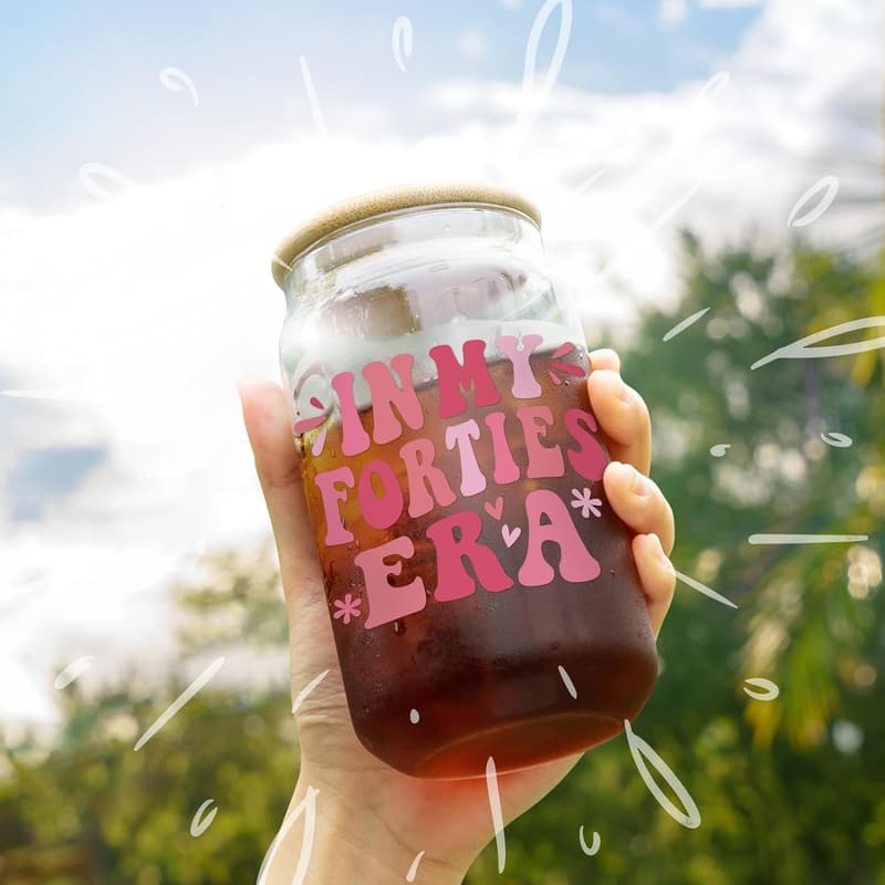 40th Birthday Coffee Glass - Gifts for Women in Their 40s
