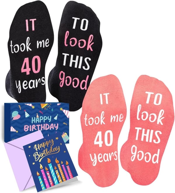 Birthday Socks for Men and Women - Ages 35 to 80
