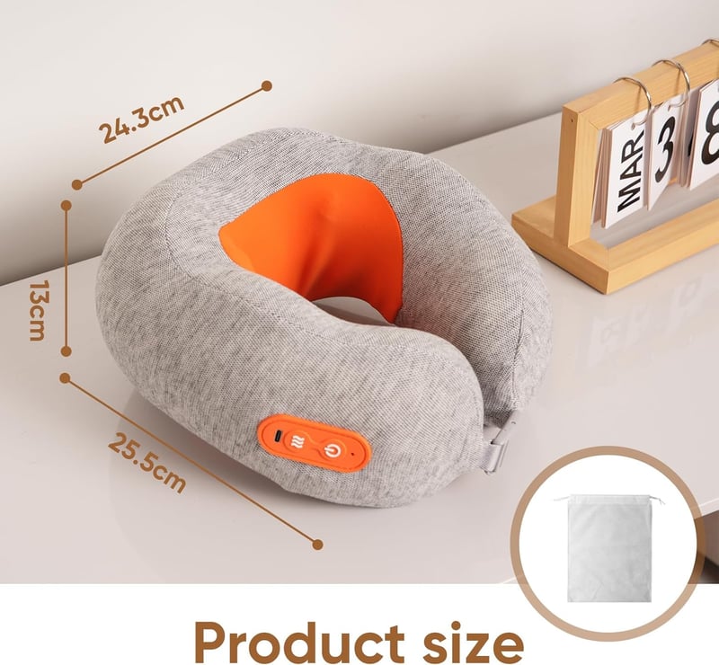 Portable Heated Neck Massager Pillow with Voice Guidance