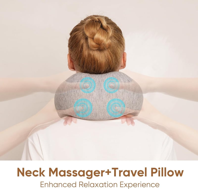 Portable Heated Neck Massager Pillow with Voice Guidance