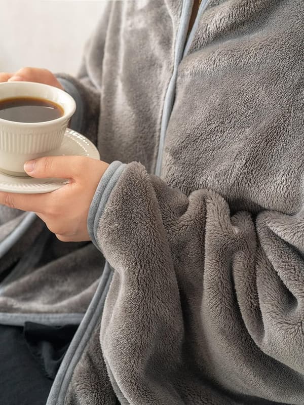 Wearable Fleece Shawl Blanket Pillow for Travel & Home