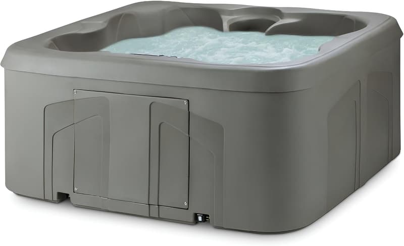4-Person Outdoor Hot Tub with LED Lights & Massage Jets