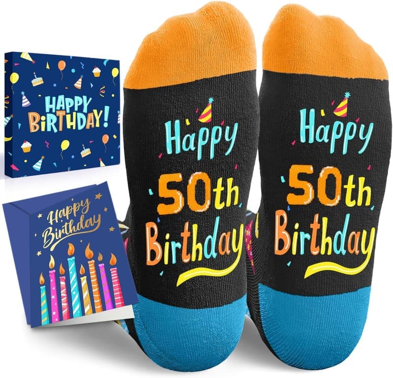 45th Birthday Socks Gift Set for Men & Women with Greeting Card