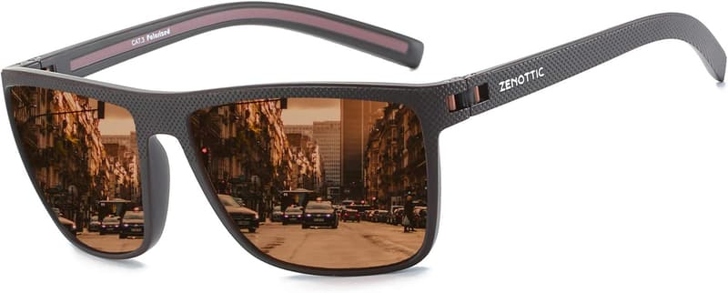 Men's Polarized Square Sunglasses with UV400 Protection