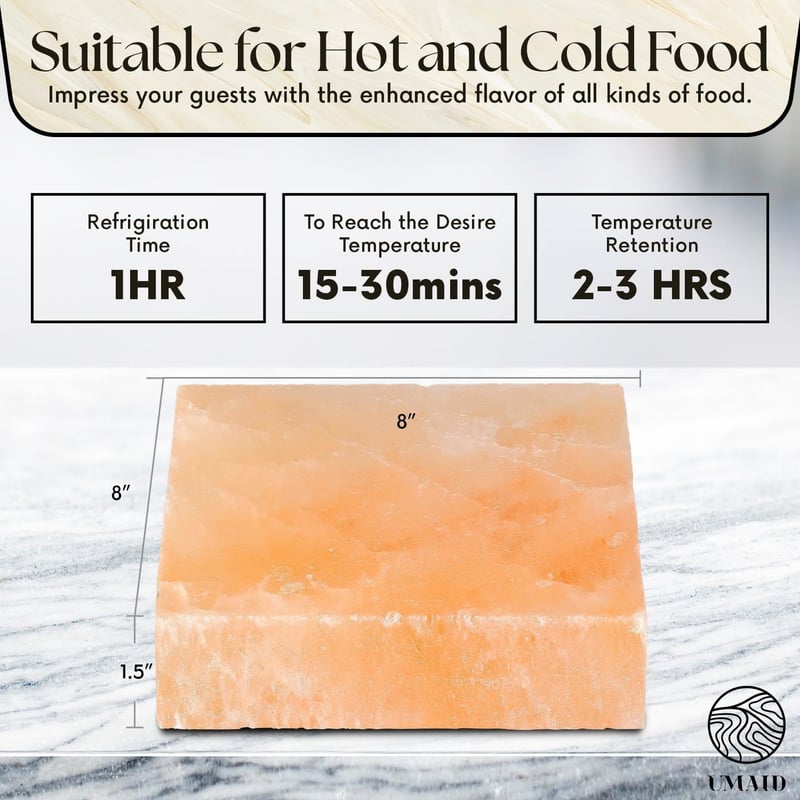 Himalayan Salt Cooking Plate on Steel Tray - Unique Gift for Cooks