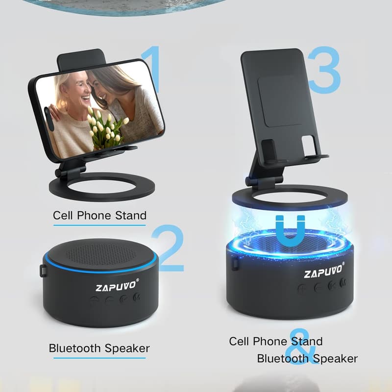 Portable Bluetooth Speaker with Phone Stand - Perfect Gift for Dad