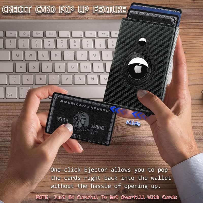 Slim RFID Blocking Tri-fold Wallet for Men with ID Window