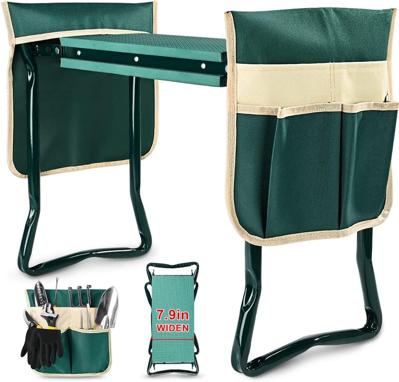 Gardening Gifts: Heavy-Duty Foldable Kneeler with Tool Pouches