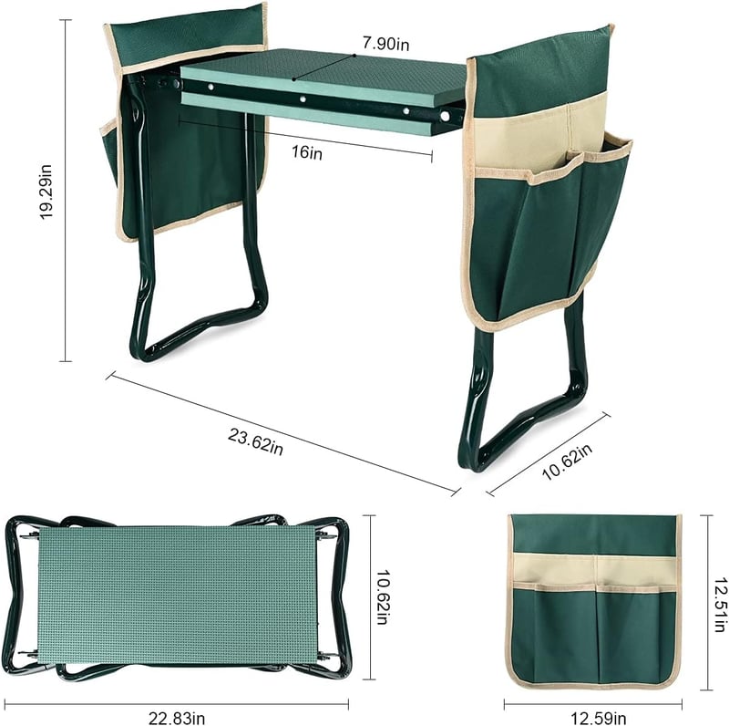 Gardening Gifts: Heavy-Duty Foldable Kneeler with Tool Pouches