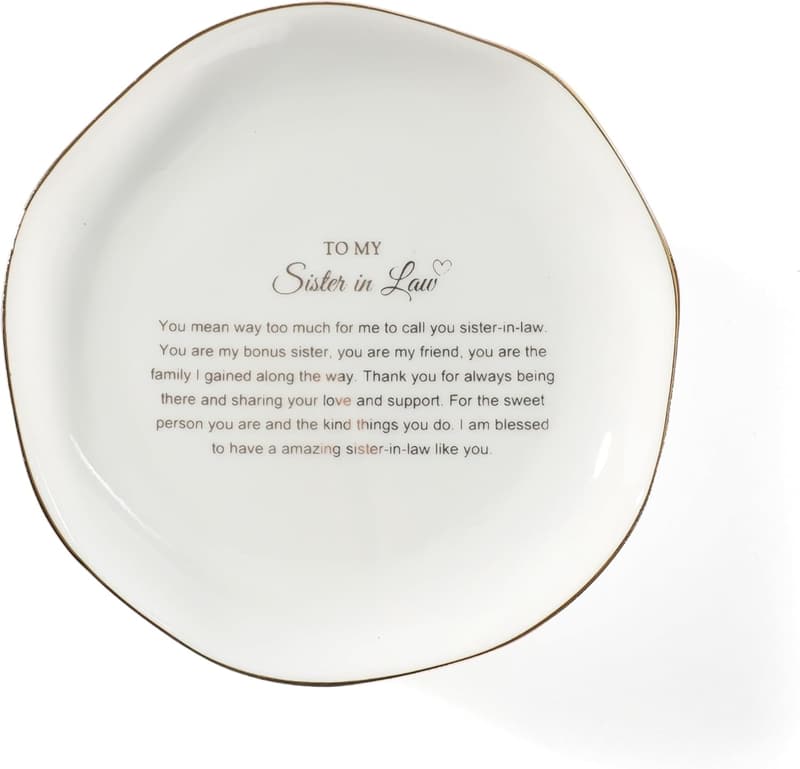 Ceramic Jewelry Dish Tray for Bonus Sister Birthday Gift