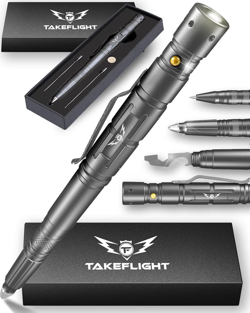 Self-Defense Tactical Pen with Flashlight and Multi-Tool