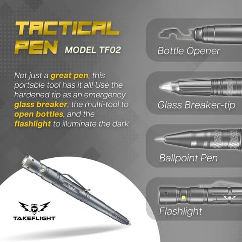 Self-Defense Tactical Pen with Flashlight and Multi-Tool