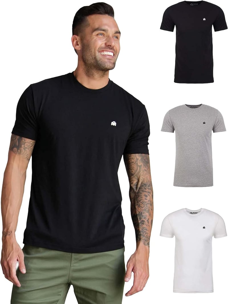 Men's Crew Neck T-Shirt - Soft Fitted Basic Tee (S-4XL)