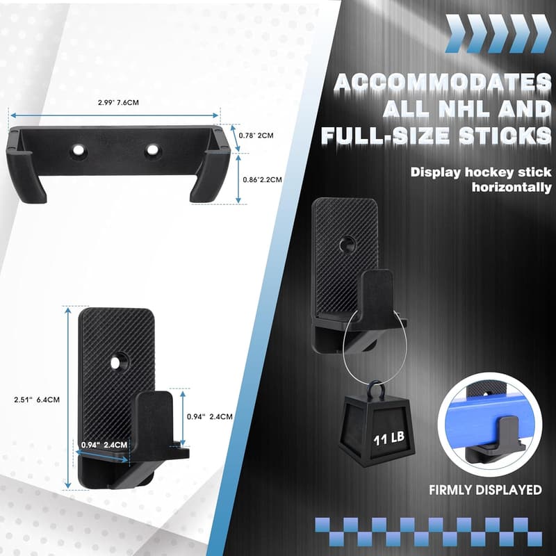 Hockey Stick Wall Mount Set with Protective Liner