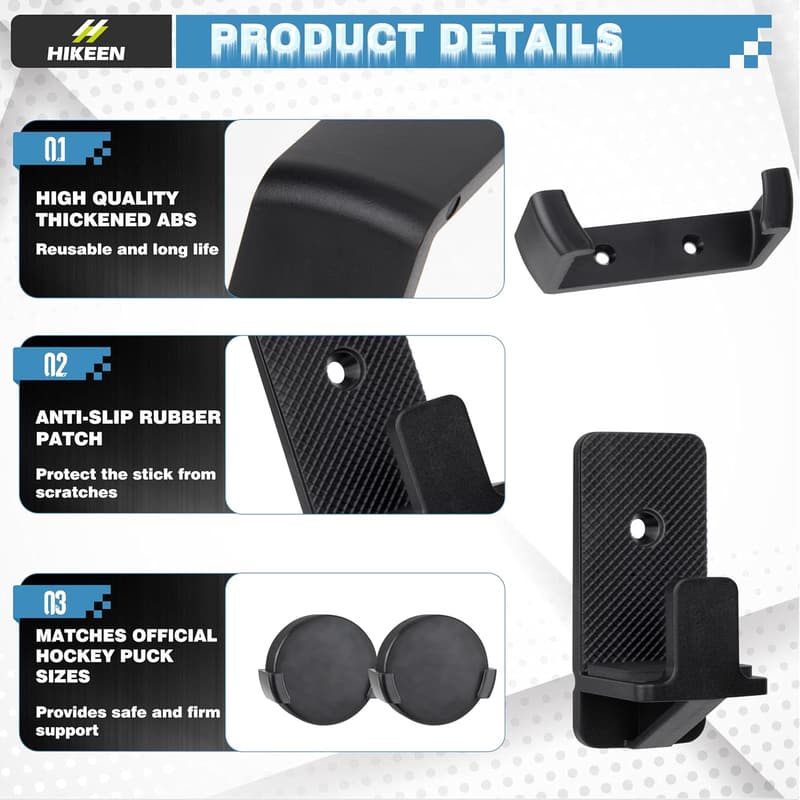Hockey Stick Wall Mount Set with Protective Liner