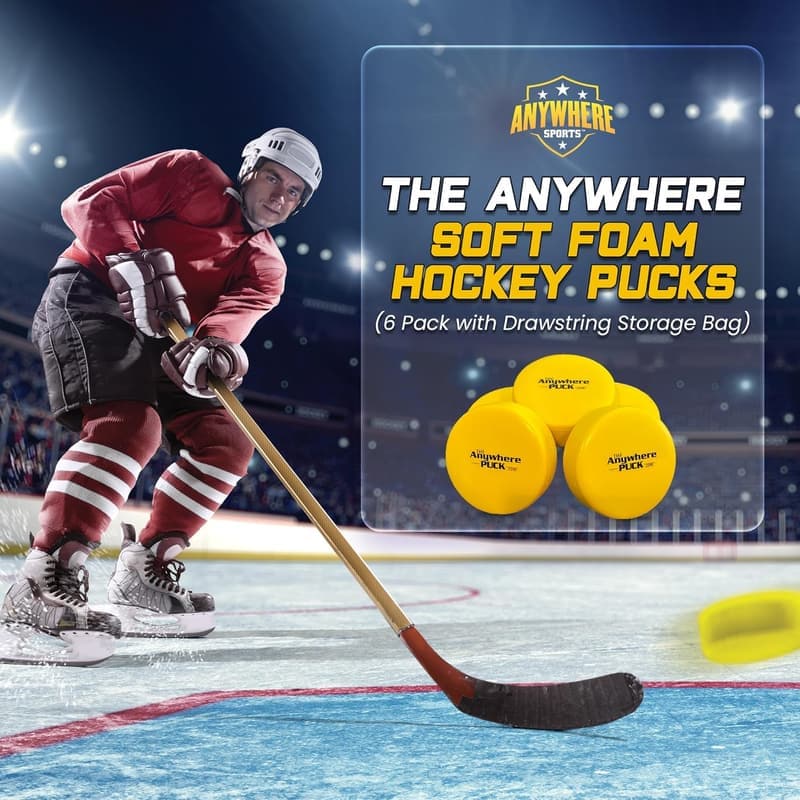 Anywhere Puck Foam Hockey Training Puck Set for Kids & Adults