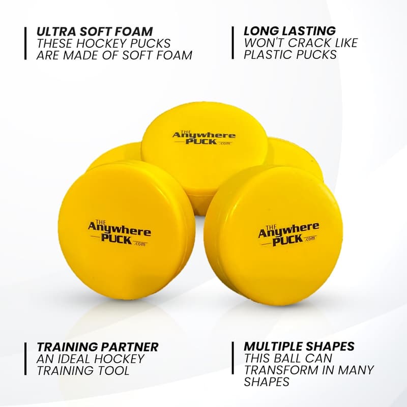 Anywhere Puck Foam Hockey Training Puck Set for Kids & Adults