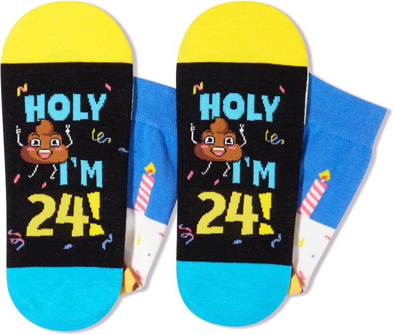 24th Birthday Gifts for Men - Fun Socks for Him