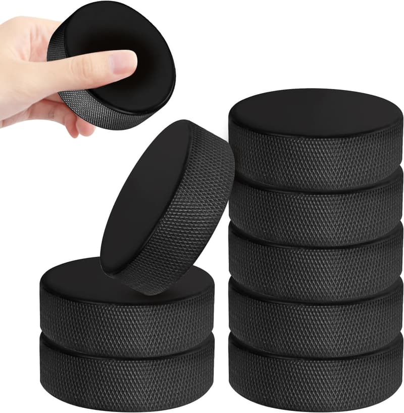 Reusable Rubber Street Hockey Pucks with Mesh Bag - 3