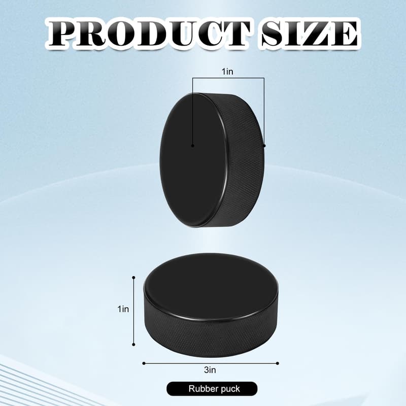 Reusable Rubber Street Hockey Pucks with Mesh Bag - 3