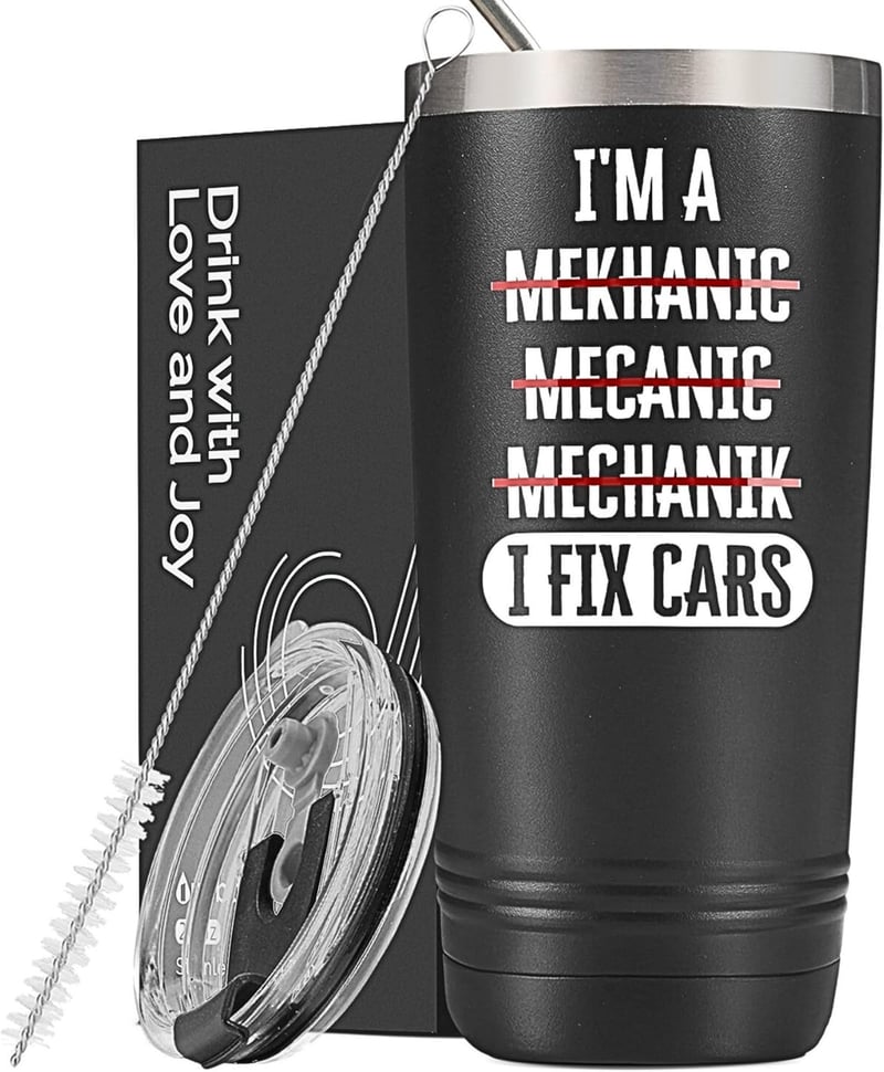 Car Guy Christmas Gift: 20oz Stainless Steel Travel Mug