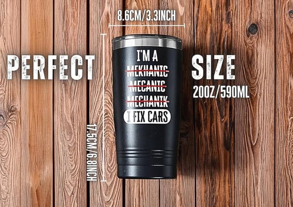 Car Guy Christmas Gift: 20oz Stainless Steel Travel Mug
