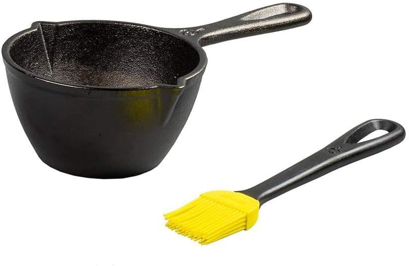 Lodge Cast Iron Melting Pot with Heat-Resistant Basting Brush