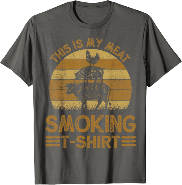 Funny BBQ Dad T-Shirt for Men - This Is My Meat Smoking Tee