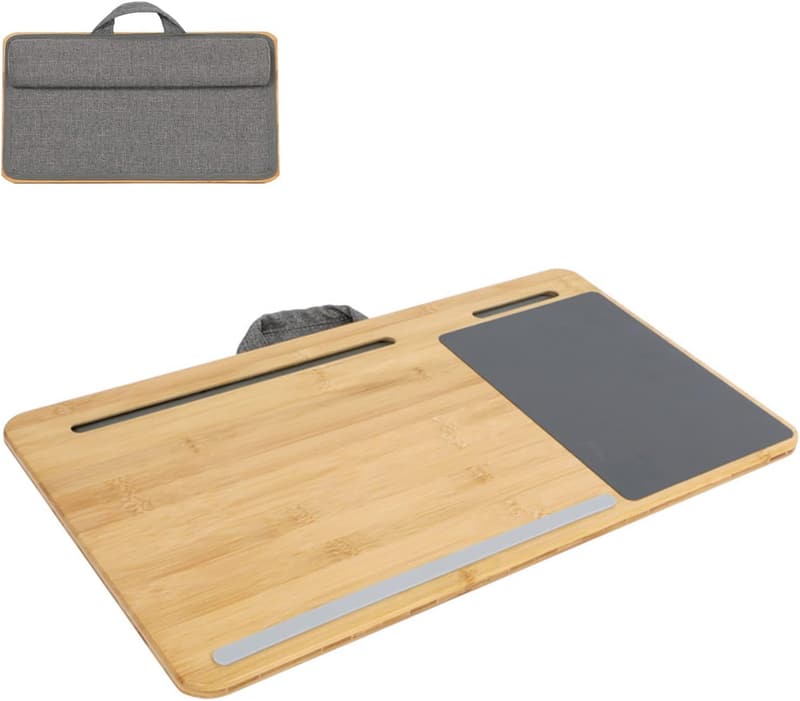 Oversized Bamboo Laptop Lap Desk with Cushion and Handle