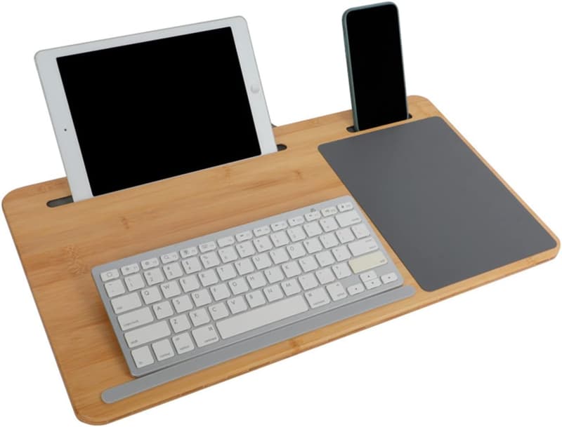 Oversized Bamboo Laptop Lap Desk with Cushion and Handle