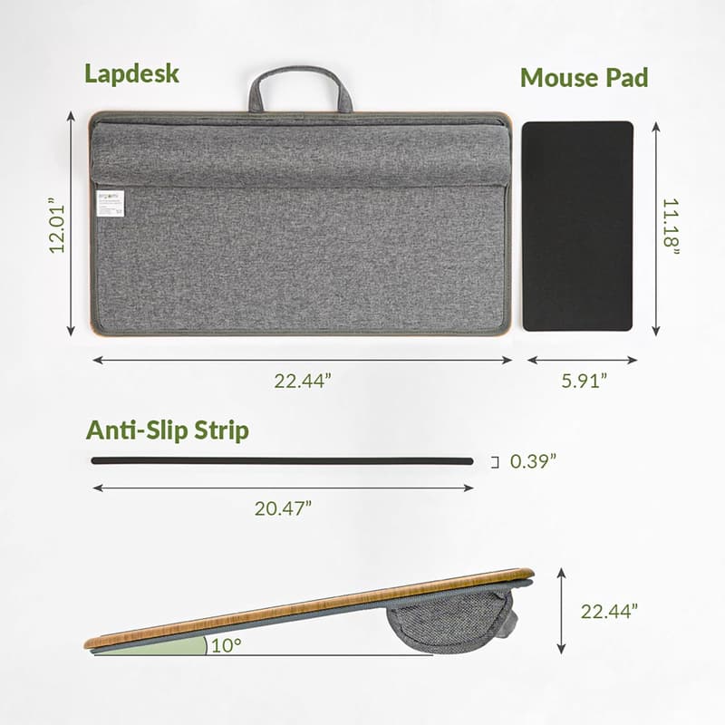 Lap Desk with Cushion for Home Office and Bed - Fits 17