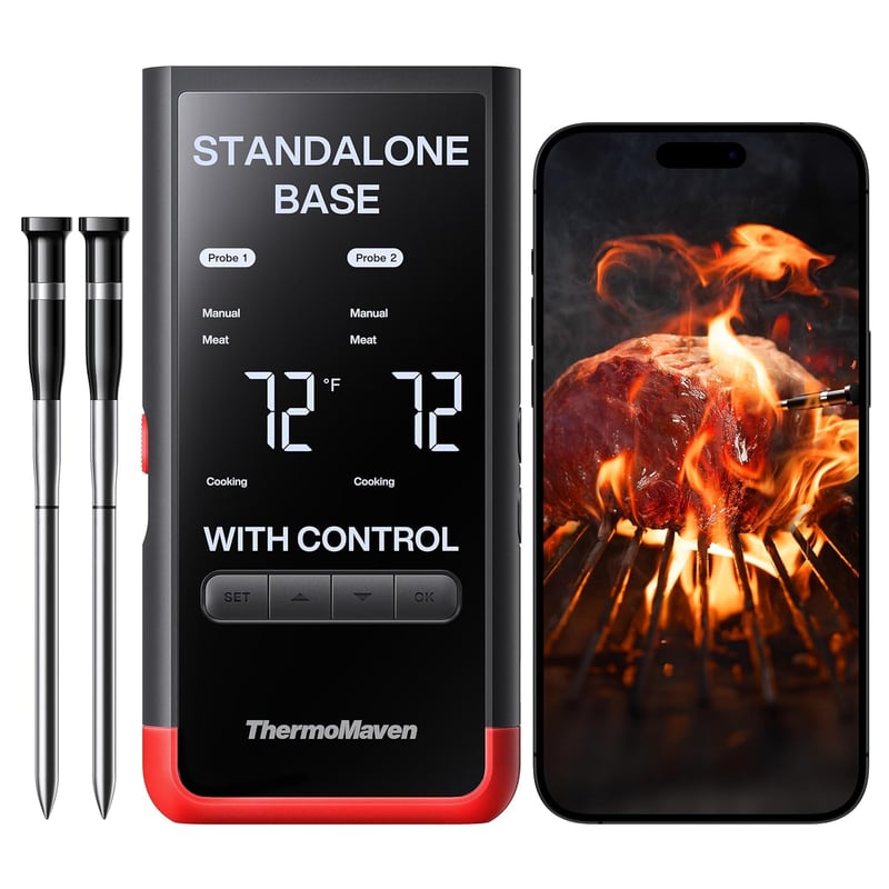 Wireless Bluetooth Meat Thermometer with 6 Sensors and WiFi Range