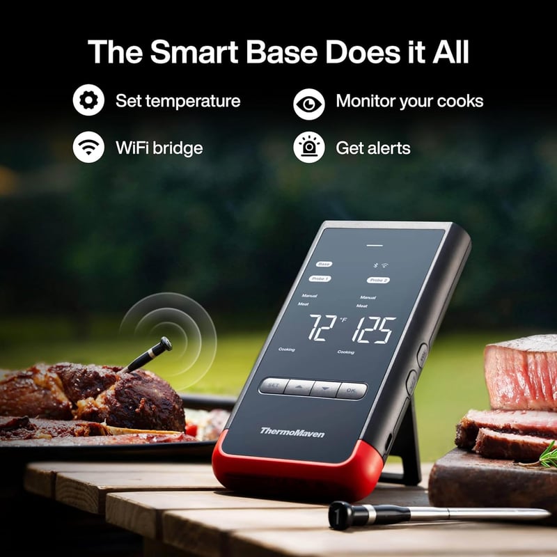 Wireless Bluetooth Meat Thermometer with 6 Sensors and WiFi Range