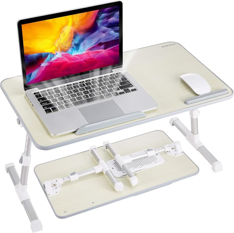 Adjustable Laptop Lap Desk with Cooling Fan for Home & Travel