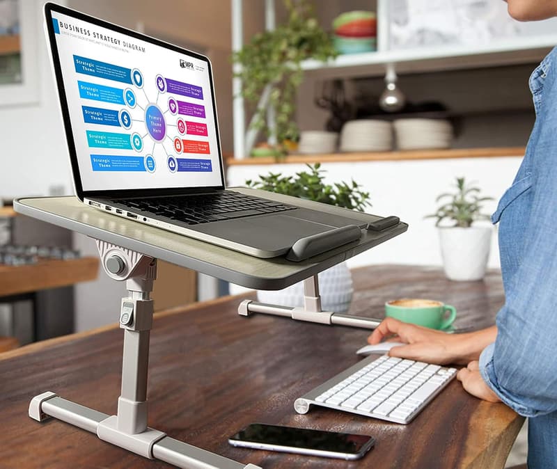 Adjustable Laptop Lap Desk with Cooling Fan for Home & Travel