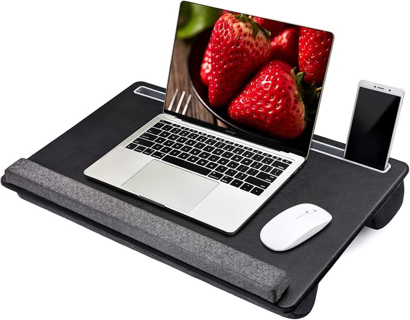 Portable Extra Large Lap Desk with Phone Holder & Wrist Rest