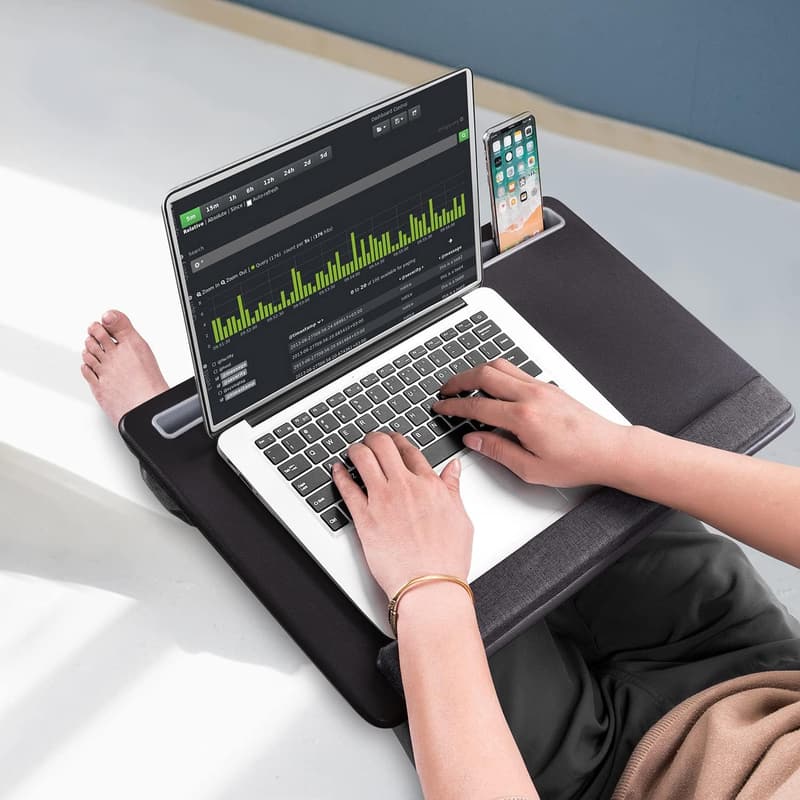 Portable Extra Large Lap Desk with Phone Holder & Wrist Rest