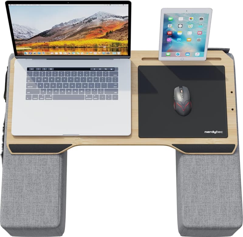 Ergonomic Lap Desk with Pillows and Mousepad for Notebooks