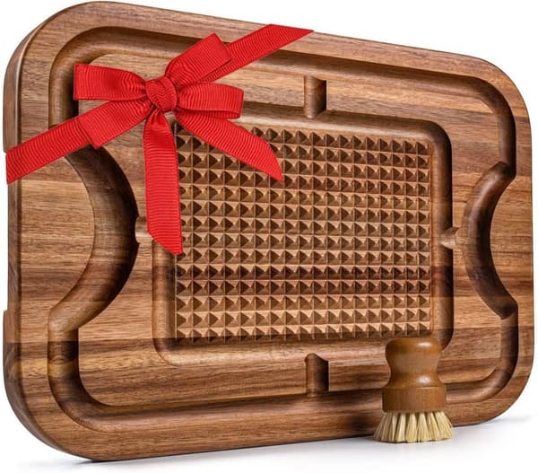 Acacia Wood Cutting Board - Reversible Butcher Block Gift