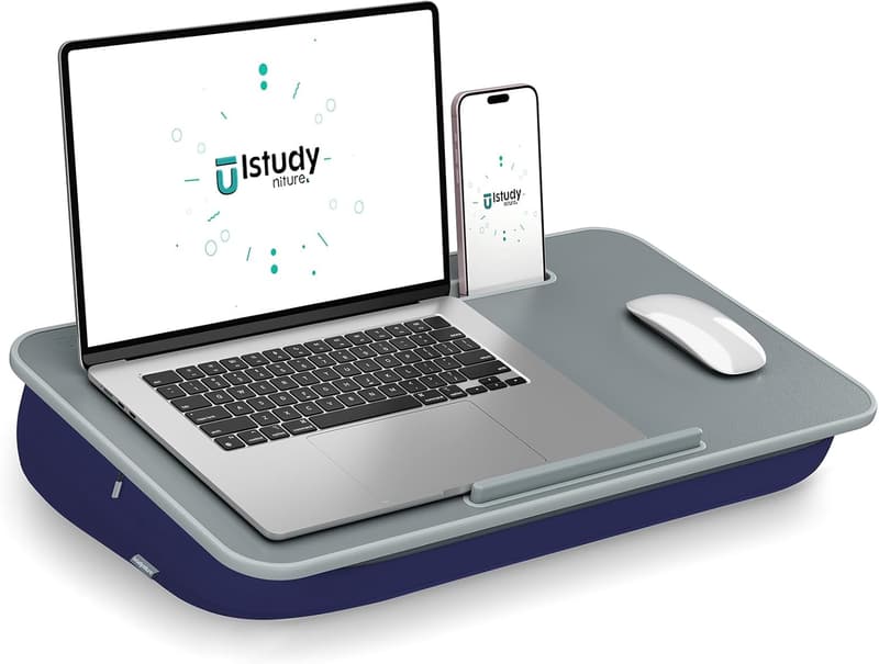 Portable Lap Desk with Washable Cushion for 17-Inch Laptops