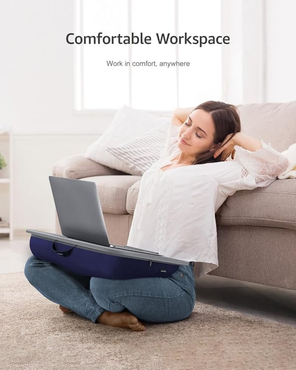 Portable Lap Desk with Washable Cushion for 17-Inch Laptops