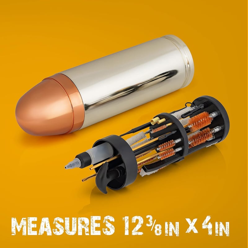 Gun Cleaning Kit with Bullet-Shaped Case for Firearms