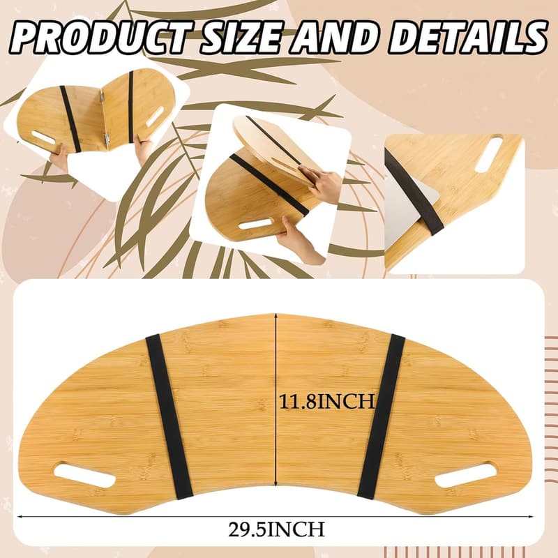 Wooden Foldable Lap Desk Tray with Handles - 30.5
