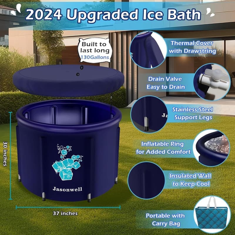 Heavy-Duty Ice Bath Tub for Athlete Recovery – Portable Plunge Pool