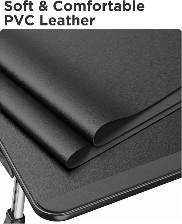 Adjustable PU Leather Laptop Bed Tray Table - Portable Desk for Sofa