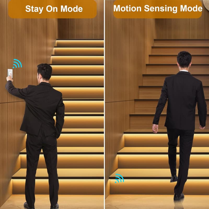 Motion-Activated LED Stair Lighting Kit - Warm White 3000K