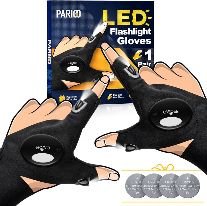 Fathers Day LED Flashlight Gloves - Unique Gift for Men